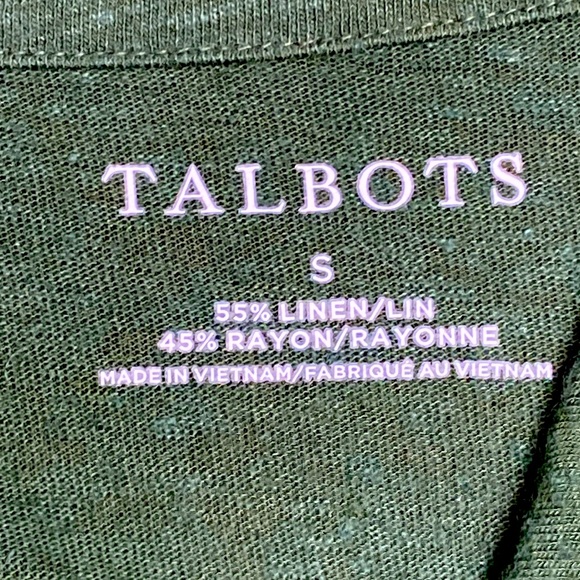 Talbots Dark Green Sexy & Sheer Linen Rayon Blend Classic Sleeveless Blouse Sz S - Picture 5 of 7